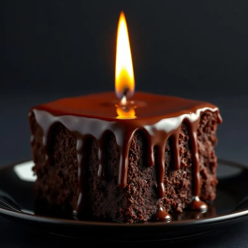 Gourmet edible candle: Brownie Drip